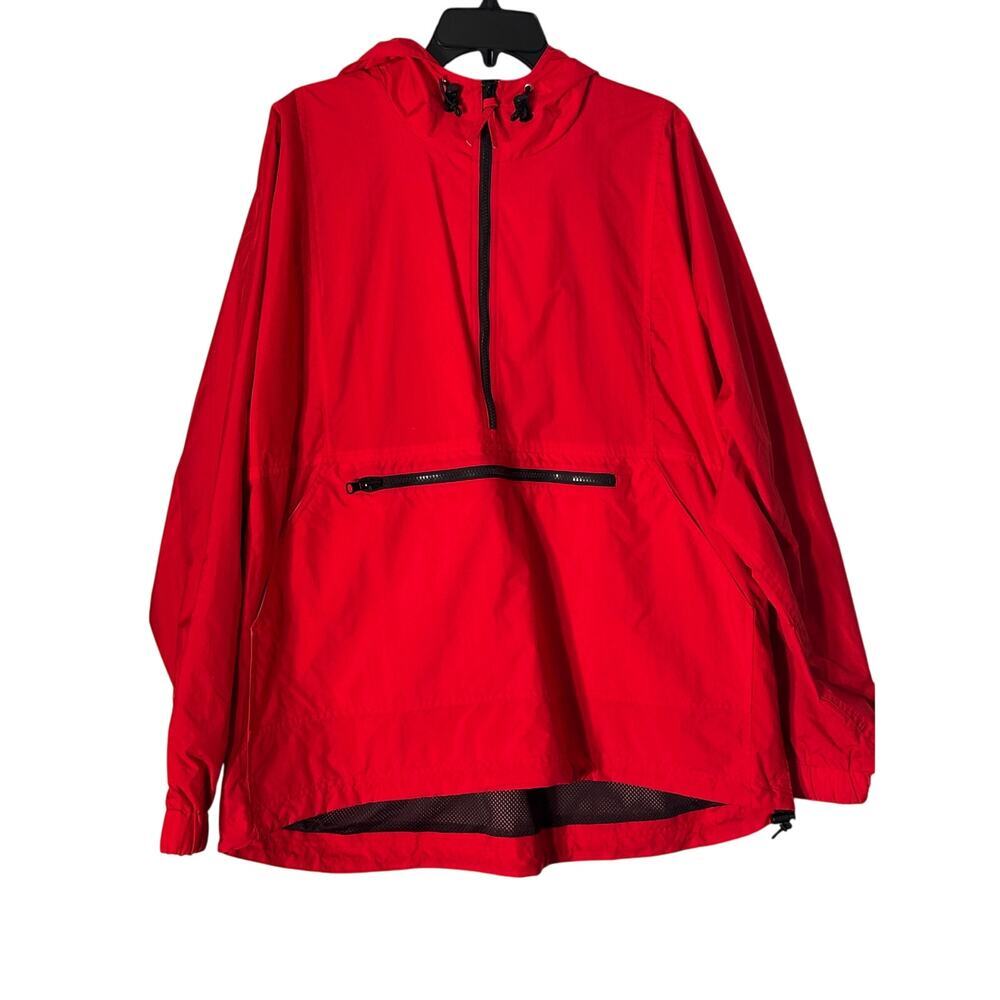 Vantage‎ Pullover Wind Breaker Jacket Coat with Hood Red Unisex Large